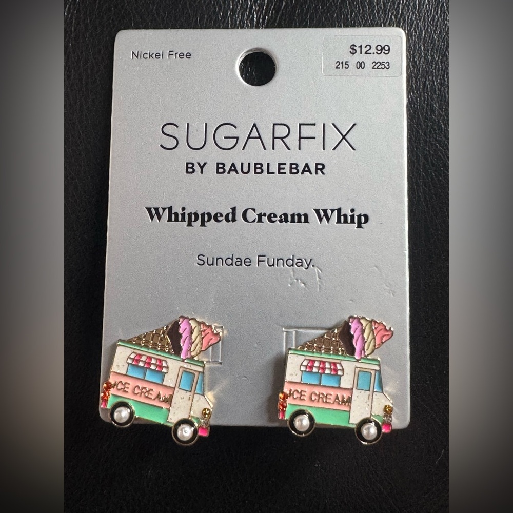 NEW Sugarfix by Baublebar whipped cream whip Sundae Funday earrings jewelry